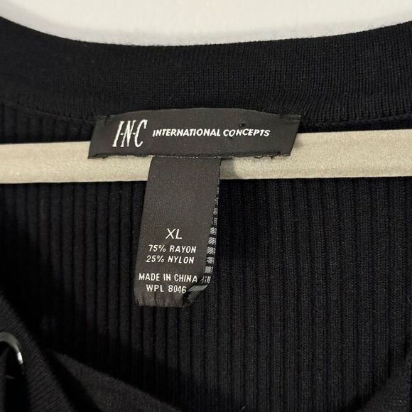 INC International Concepts Lace Up Eyelet V-Neck Ribbed Flare Sleeve Sweater XL - Picture 6 of 7